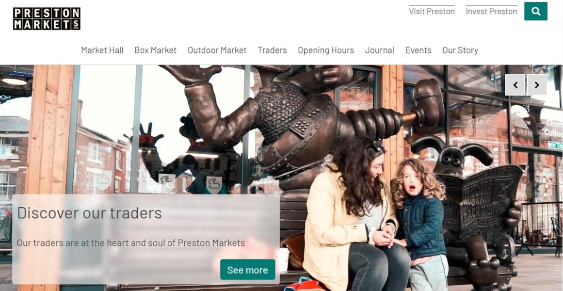 Preston Markets website homepage