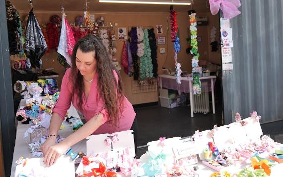Crystal Hairbows trader at the Box Market