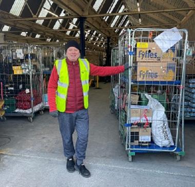 Volunteer Kevin at the FareShare depot