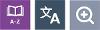Dictionary, translation and magnifying lass buttons