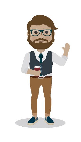 Rob Cartoon character showing Rob