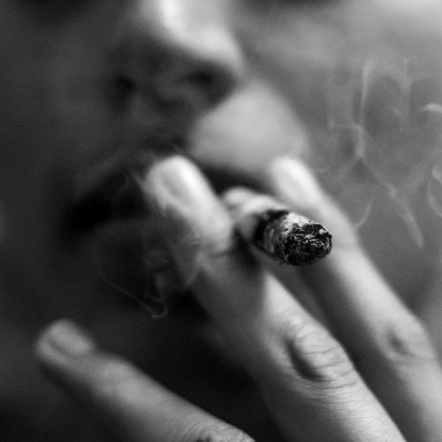 A person smoking